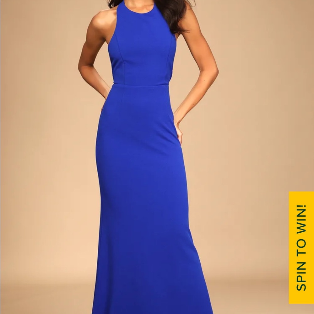 Straight To The Heart Royal Blue Backless Maxi Dress - Lulus